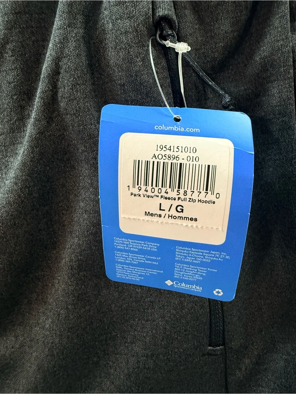 Columbia Men's Charcoal Hooded Full-Zip Jacket